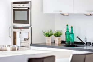 Ein Interieurfoto. Detail Aufnahme aus einer Küche. Aufgenommen in einem Musterhaus in Frechen.