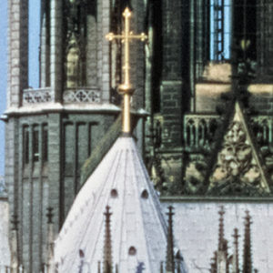 Ein Dia und die zu erkennenden Details des Kölner Doms