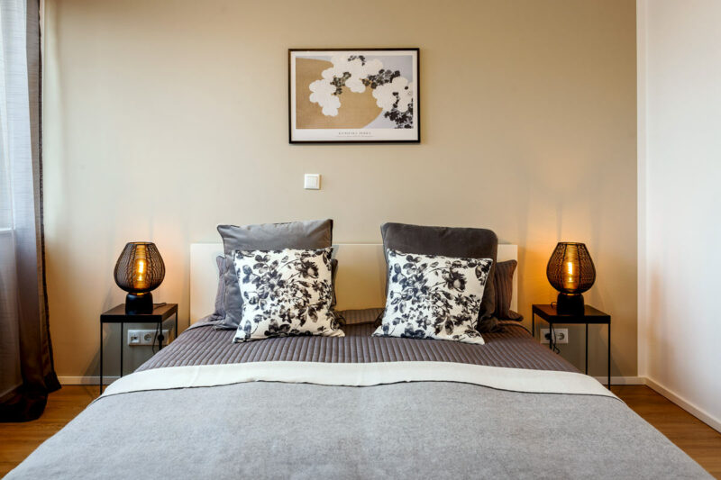 Schlafzimmer einer Ferienwohnung. Foto des fotografen für Ferienwohnungen
