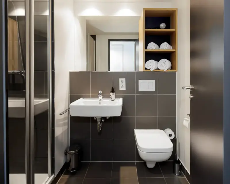 Das Bad des Hotelzimmers. Copyright: Hotel Fotograf Dirk Baumbach.