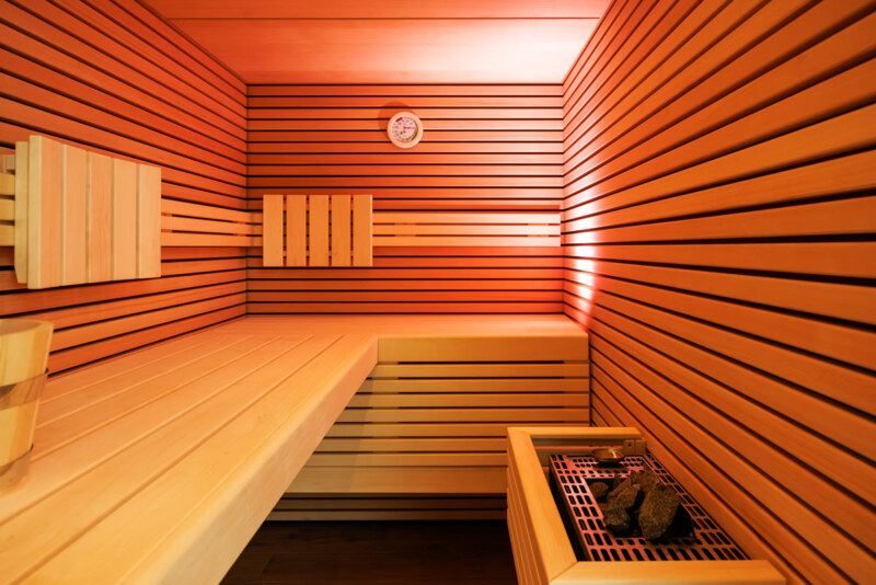 Die Saune der Ferienwohnung. Wellness Fotografie.