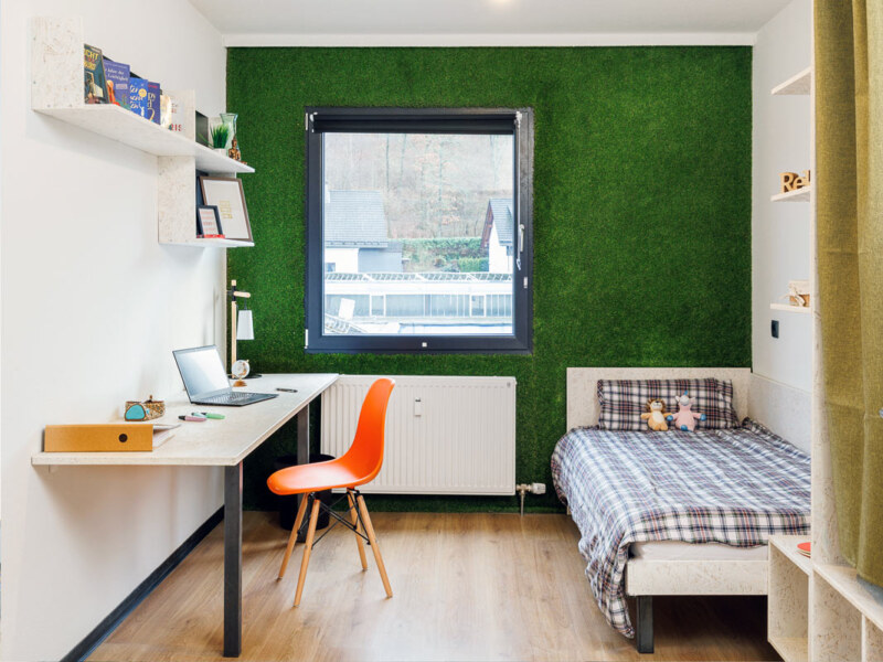 Immobilienfoto eines Studenten Zimmers in Düsseldorf.