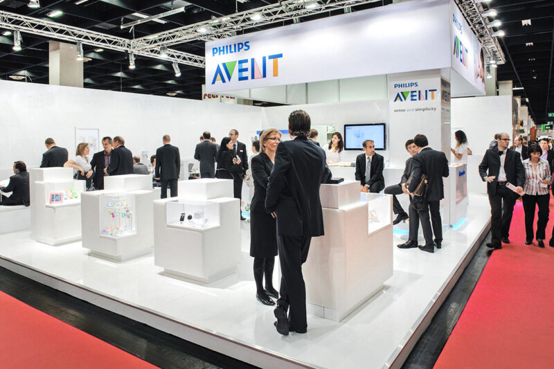 Eventfotograf für Messe Ausstellung in Aachen. Das Bild zeigt einen Messestand von Philips.