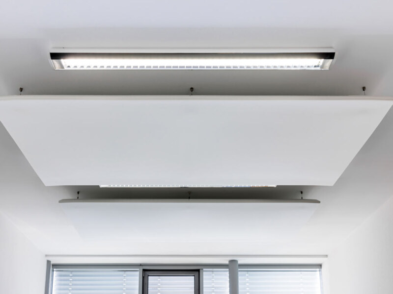 Die Aufnahme der Akustik-Decke. Ein Foto des Raumfotografen Dirk Baumbach.