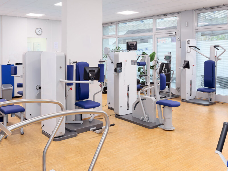 Fitness-Studio in der Praxis. Ein Raumfoto des Fotografen für Fitness-Studio Fotografie.