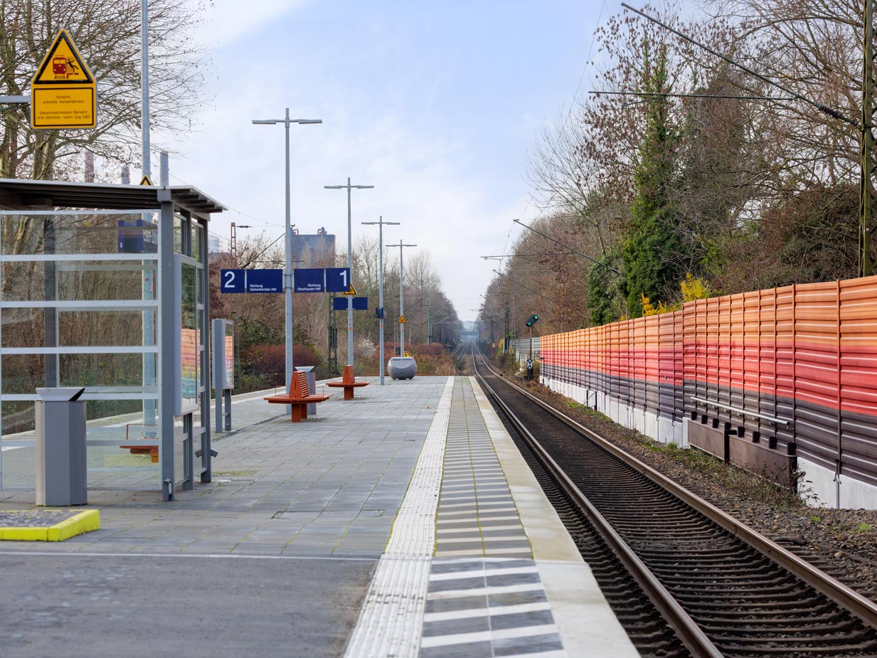 haltestelle-essen-nord-foto Das Foto zeigt die Haltestelle Zollverein Nord in Essen.