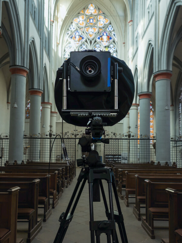 Linhof Kardan Großformat Kamera mit Rodenstock Sironar 180mm W. Architekturfotografie und Kirchenfotografie Baumbach.