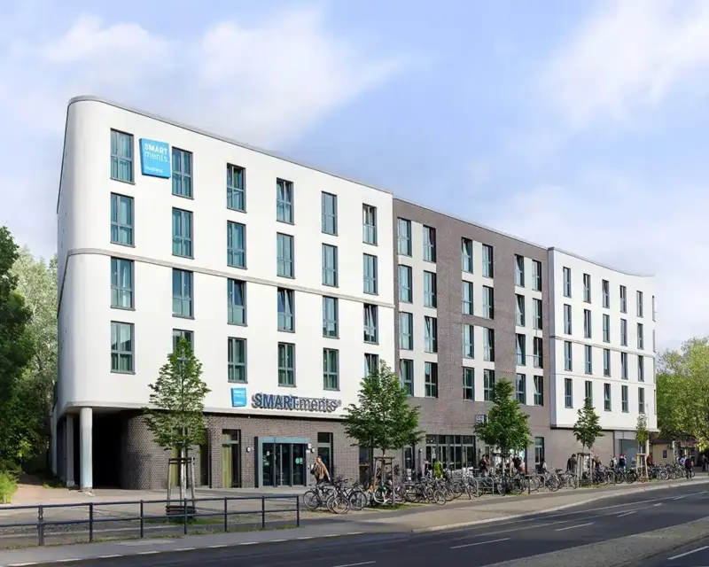 Die Außenaufnahme eines Hotels. Foto des Immobilien und Hotelfotografen, Dirk Baumbach.
