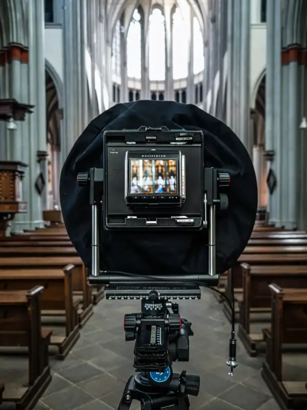 Hasselblad Kamera System mit Linhof Kardan und Rodenstock Sironar Objektiven. Eine Kamera für Sakrale Architekturfotografie.