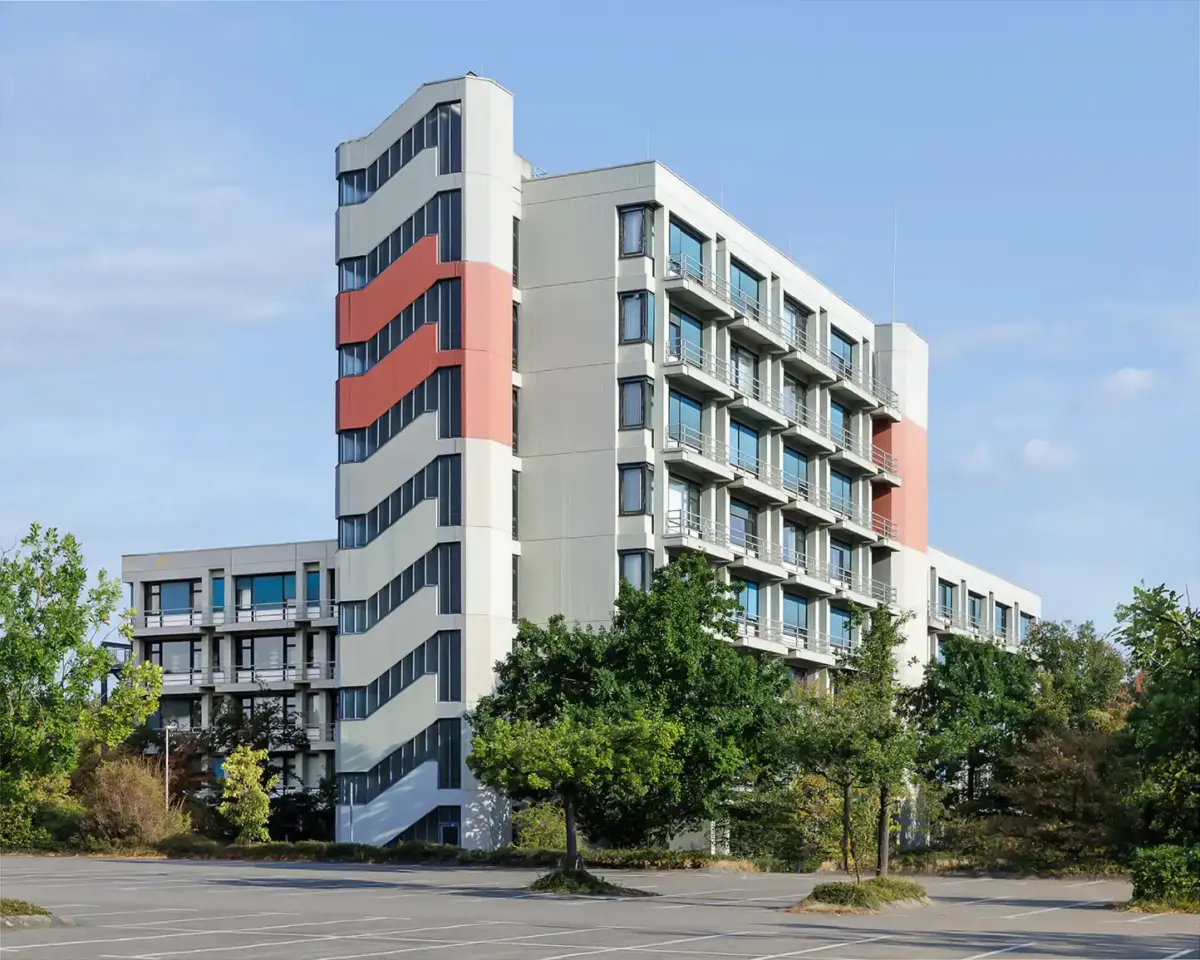 Architekturfoto Brutalismus HHU Düsseldorf. Copyright: Architekturfotografie Baumbach